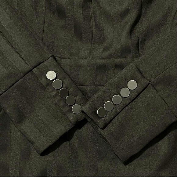 Revolve Line & Dot Black Striped Mini Dress Sz S Minimalist Witchy Evening - Picture 6 of 14